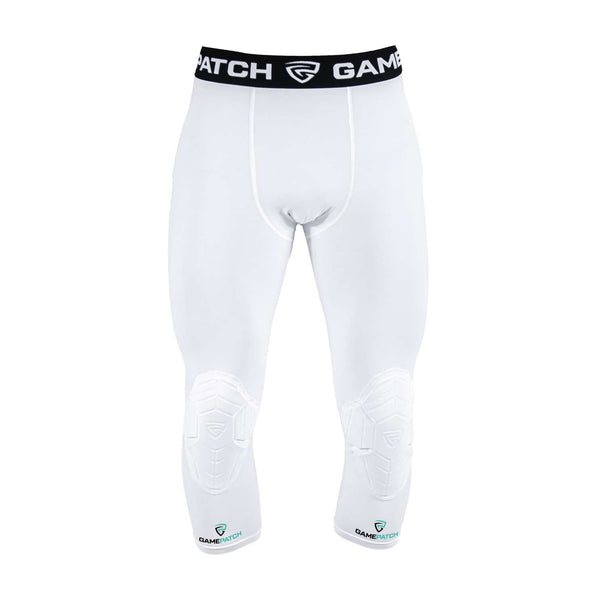 Gamepatch 3/4 kompresijske hlače z zaščito kolena, bele
