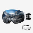 Outdoor Master Smučarska Očala Pro Snow + prozorna leča, White  frame with REVO Silver lens