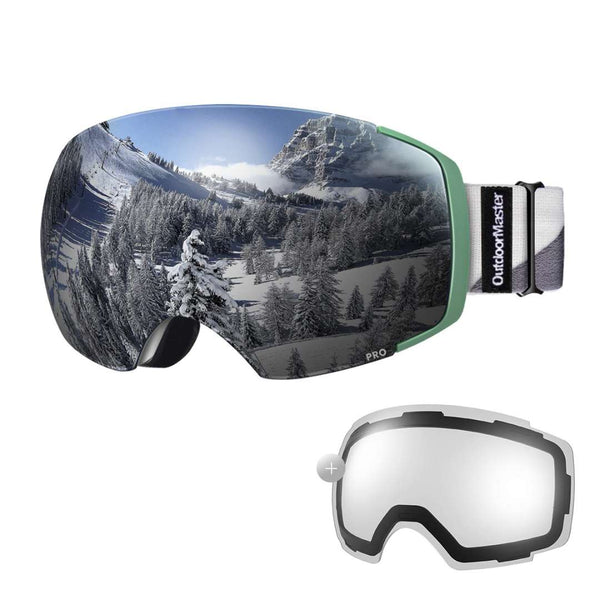 Outdoor Master Smučarska Očala Pro Snow + prozorna leča, Green frame with Grey lens-Wasup Slovenija