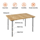 KingCamp Zložljiva Bambusova Miza z Nastavljivo Višino 60x40cm-Wasup Slovenija