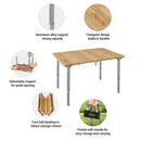 KingCamp Zložljiva Bambusova Miza z Nastavljivo Višino 60x40cm-Wasup Slovenija