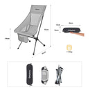 KingCamp Ultralight Highback Zložljiv Stol KC1908, siv-Wasup Slovenija