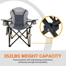 KingCamp Zložljiv Stol z Ledveno Oporo Cedar, siv-Wasup Slovenija