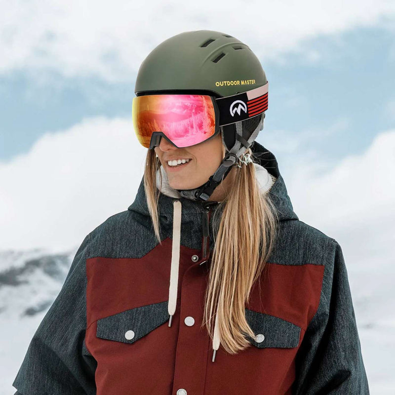 outdoor master goggles Outdoor Master Ultra Zeiss Snow Goggles + Clear Lens Bundle, RubyRed V