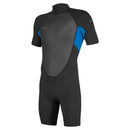 O'Neill Reactor-2 2mm Back Zip Men's Short Sleeve Spring Wetsuit, Black/Ocean