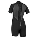 Oneill Reactor-2 Womens 2mm Back Zip S/S Spring Wetsuit, Black