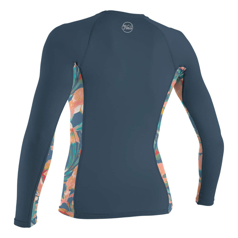 Ženska UV majica Oneill Side Print Rash Guard, dlg rok, Blue-Wasup Slovenija