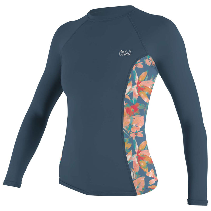 Ženska UV majica Oneill Side Print Rash Guard, dlg rok, Blue-Wasup Slovenija