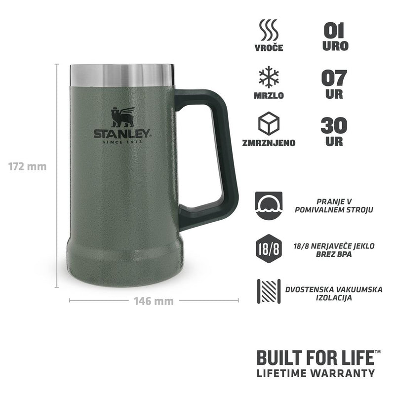 Vrček Stanley Adventure Beer Stein, 0,7L, Hammerton Green-Wasup Slovenija