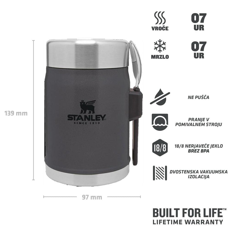 Termo Posoda za hrano Stanley Legendary Food Jar, 0,4L, Charcoal-Wasup Slovenija