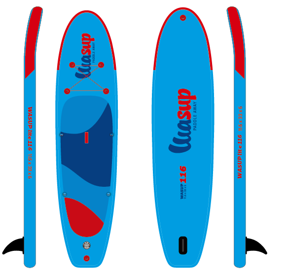 SUP board WASUP 116 Lite 11.6X33X6 with 4-piece sup/kayak paddle and seat