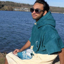 wave hawaii poncho petrol moški sedi